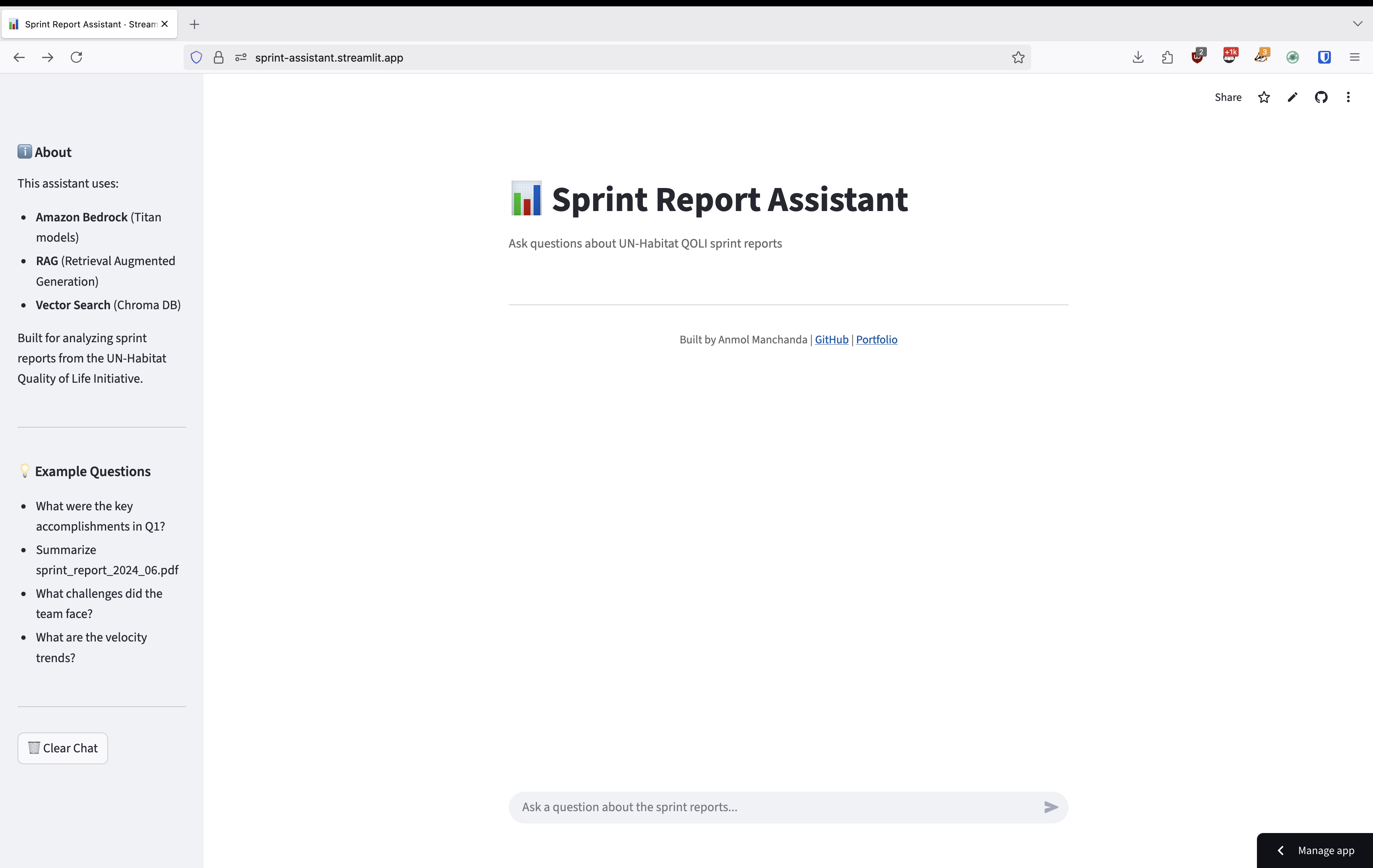 Sprint Assistant Homepage